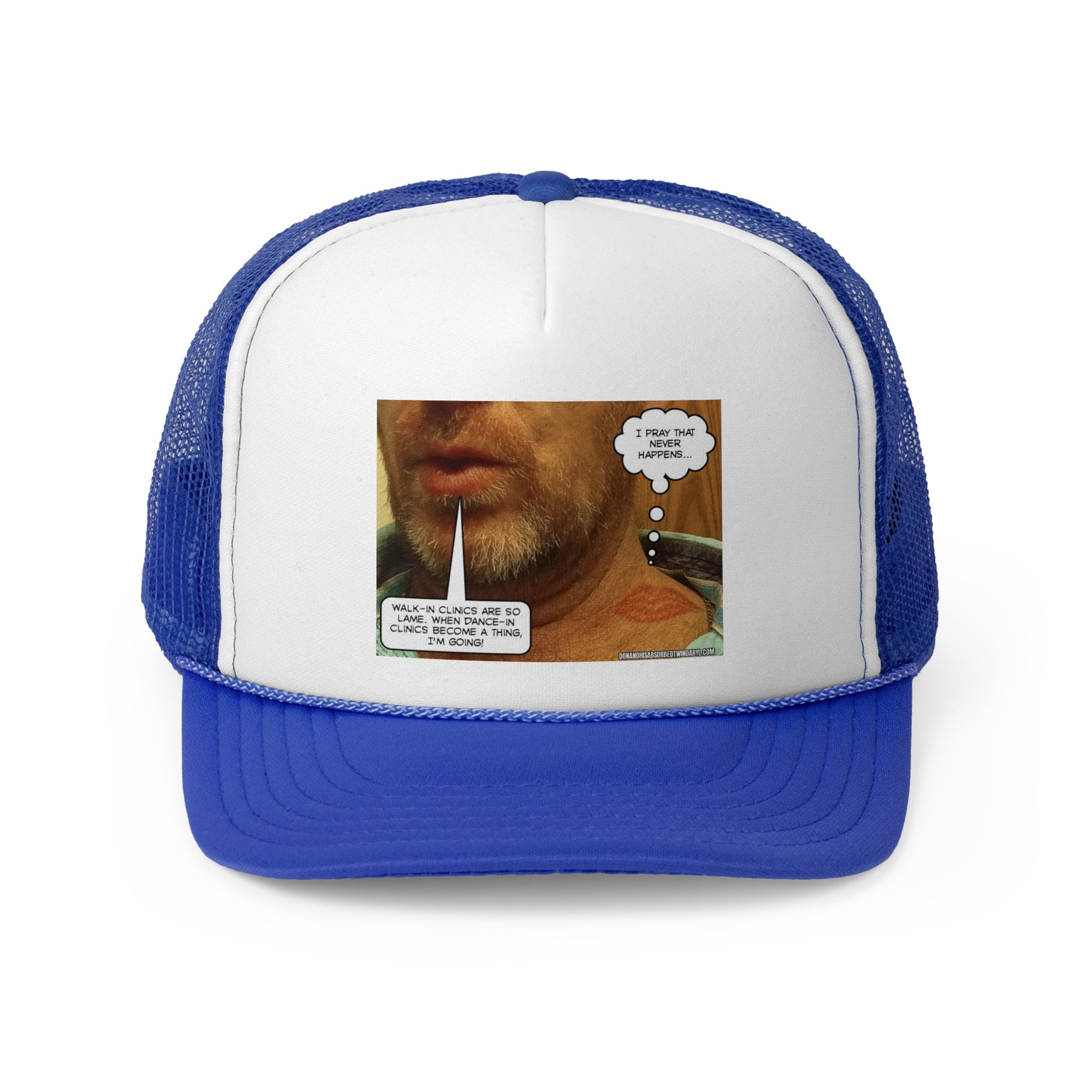 Funny Trucker Cap - "Walk in Clinics" Comic Design for Medical Humor Lovers