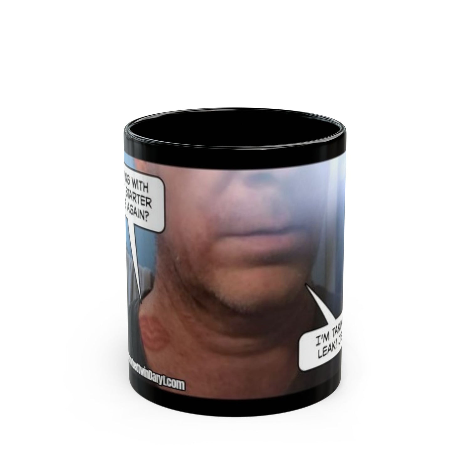Funny Comic Black Mug - 11oz & 15oz Coffee Cup with Humorous Quote