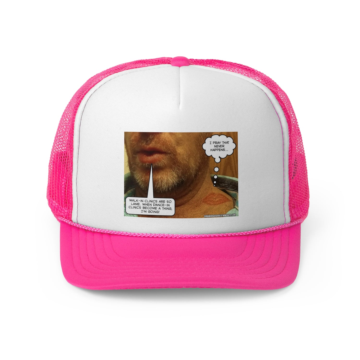 Funny Trucker Cap - "Walk in Clinics" Comic Design for Medical Humor Lovers