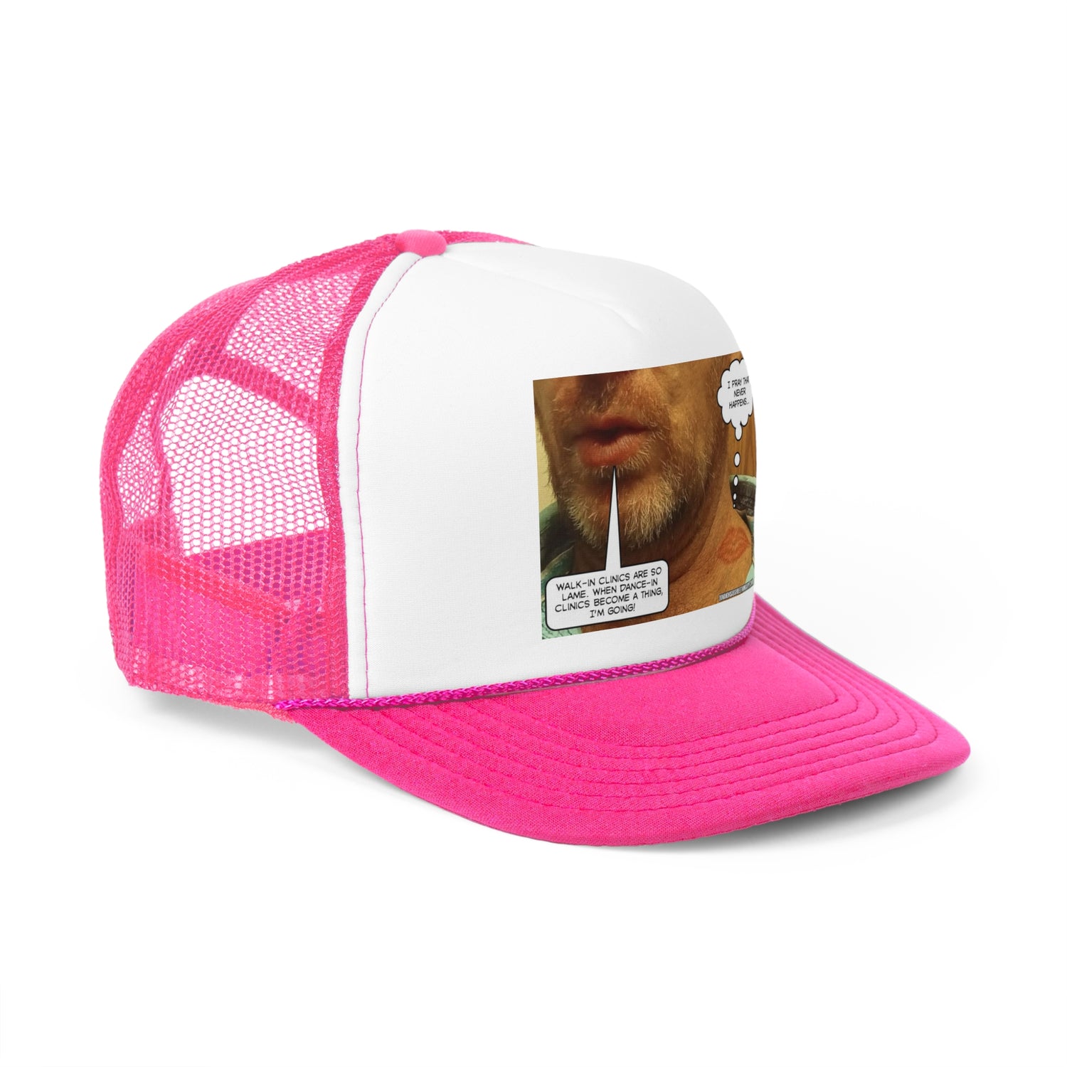 Funny Trucker Cap - "Walk in Clinics" Comic Design for Medical Humor Lovers