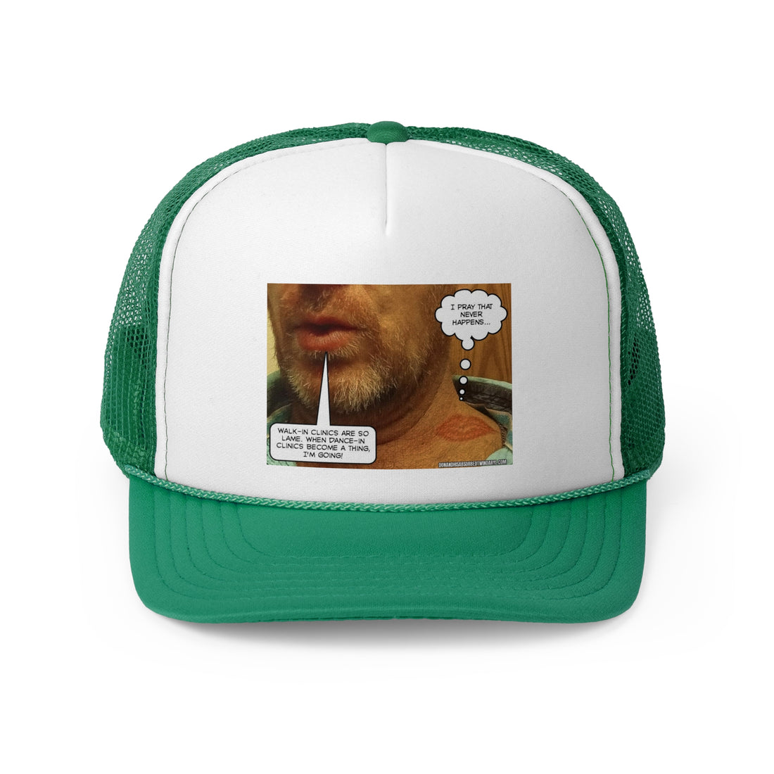 Funny Trucker Cap - "Walk in Clinics" Comic Design for Medical Humor Lovers