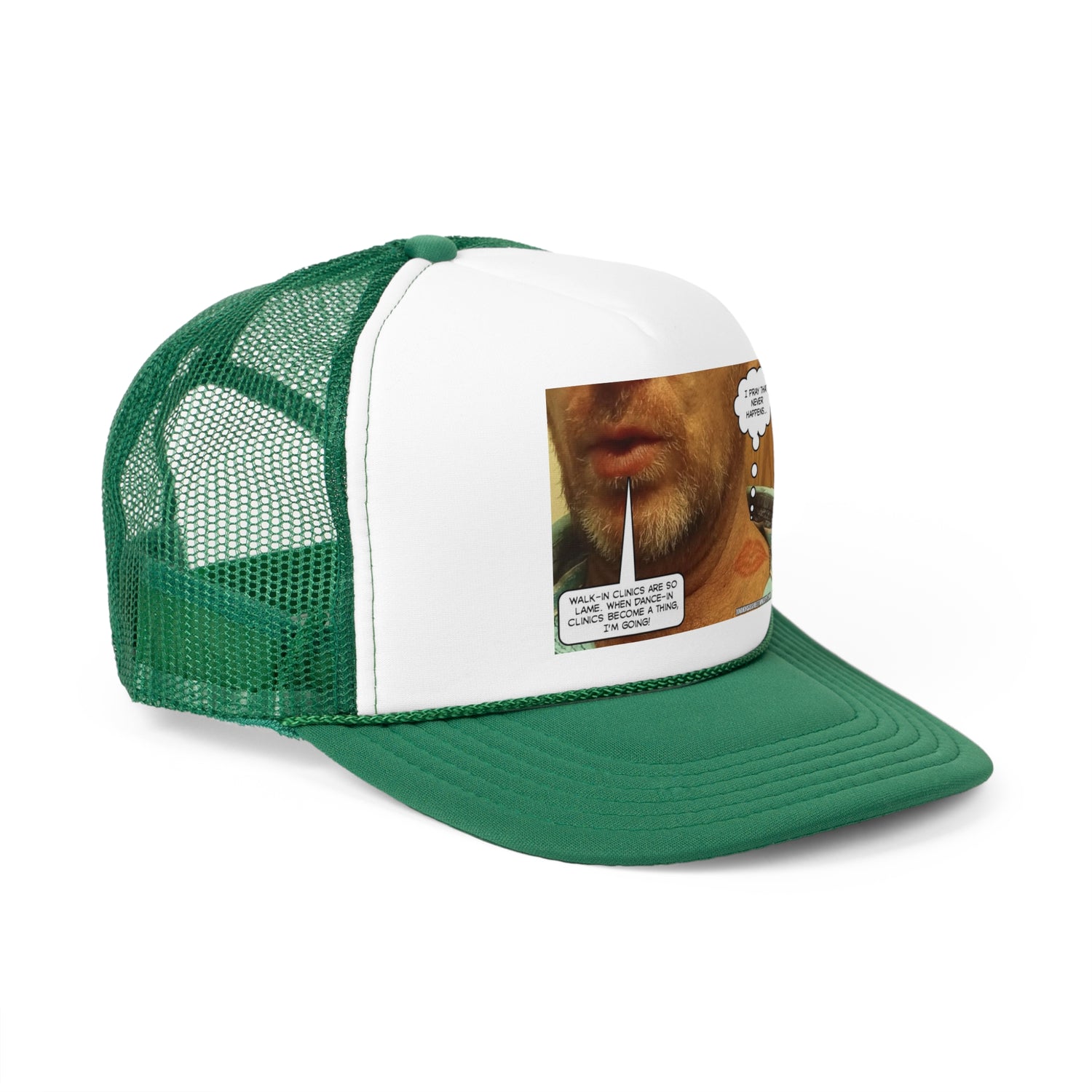 Funny Trucker Cap - "Walk in Clinics" Comic Design for Medical Humor Lovers